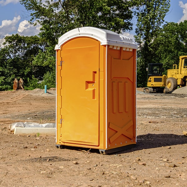 how often are the porta potties cleaned and serviced during a rental period in Brockport